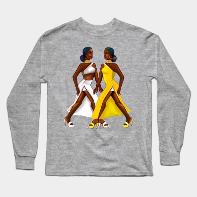 The best Gifts for black women 2022 Black is beautiful Afro queen sisters on the catwalk- women of Color, women of colour, Long Sleeve T-Shirt by Artonmytee